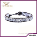 2 Line Crystal Beaded Braided Bracelets